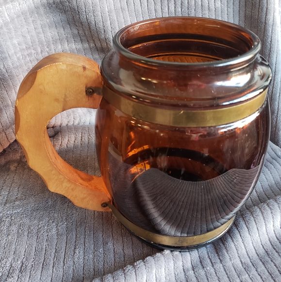 Vintage Siesta Ware LARGE amber brown glass barrel jug with metal/wood handle - Picture 5 of 5